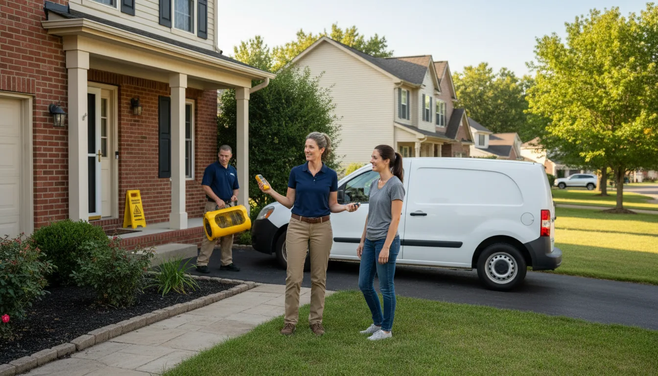 Residential water damage restoration in Kimbolton, OH